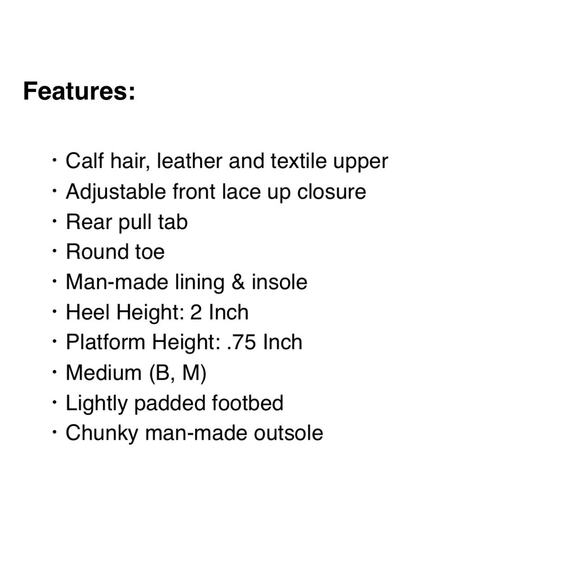 Steve Madden‎ Wedge Sneaker 8.5M Cliff Leather Leopard Print Lace Up Shoes Hair - Picture 10 of 10